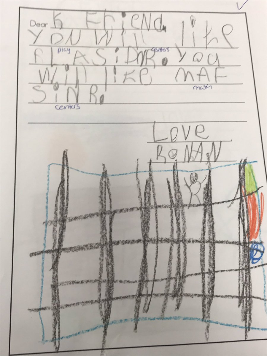 MWitles's tweet photo. Dear Future Kindergartener! We wrote letters to the future new friends in K next year to tell them all about it! #AACPSAwesome #LearninginK #wearewriters https://t.co/OmkVe7sr71