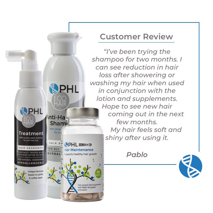 phl_uk's tweet photo. 5🌟review!

Our customer, Pablo has been using PHL Treatment, Anti-Hair Loss Shampoo and PHL MAN Capsules in conjunction and has started to see results! We hope that Pablo will start to see hair regrowth in the coming months☺️

Leave us a review and get 20% off your next order! https://t.co/6jVrIaMK8X