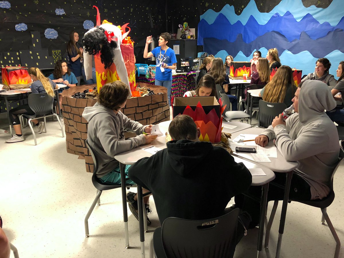 KellerISD's tweet photo. Fun day to visit @KHSIndianNation as it holds its World Language Showcase, with each world language classroom providing a unique experience from a foreign country! #KHStrending #KellerALLIN #KellerPride https://t.co/x4iZErCBV3