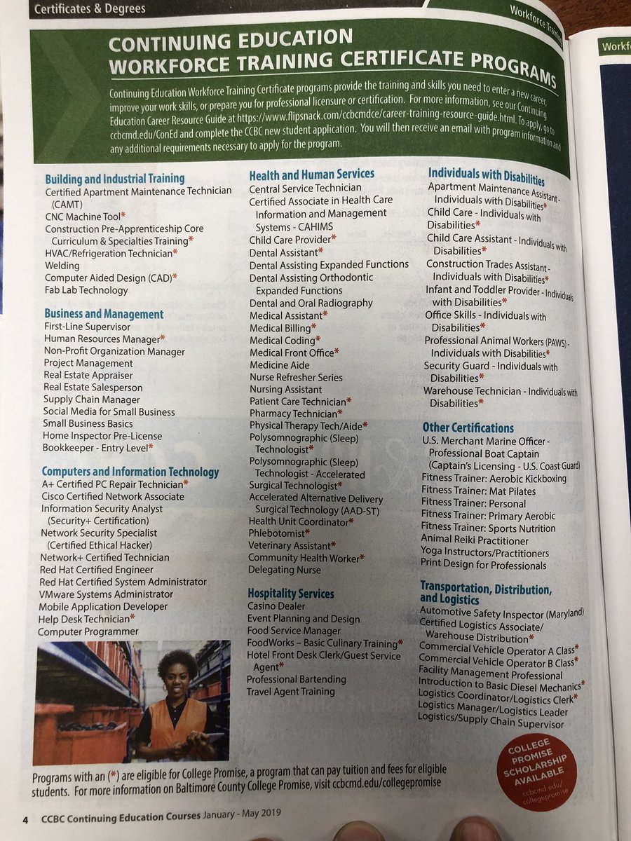 Resi_Counselors's tweet photo. @CCBCMD has a lot of GREAT opportunities for students that would like to receive a certification in a specific trade. Check out the opportunities. https://t.co/4RjEkdNKQp