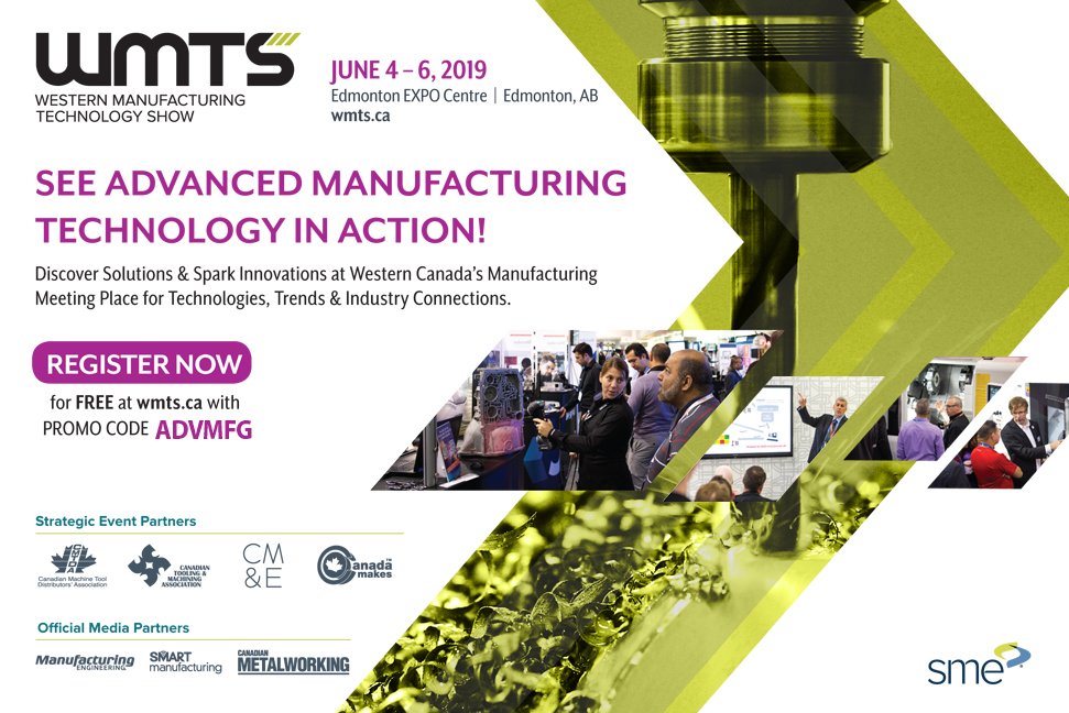 SME_Canada's tweet photo. Western Manufacturing Technology Show 2019 returns #Edmonton, #Alberta this June 4-6, 2019!

LIMITED TIME ONLY: Attend for Free - https://t.co/Utr4yWBGa8

#mfg #tech #WMTS2019 https://t.co/6M5FcbdR0z
