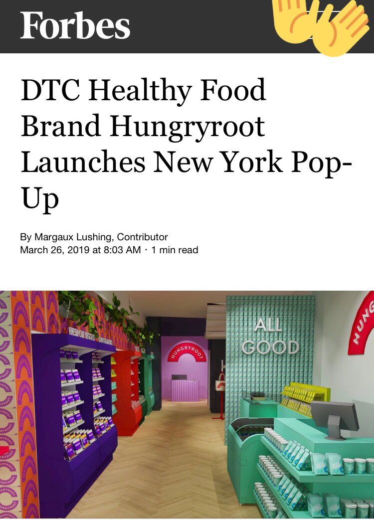 Proud <a href="/hungryroot/">Hungryroot</a> and thank you <a href="/Forbes/">Forbes</a> and @margauxlushing for this coverage! #HealthyFood #healthyliving #nyc #popup #nycpopup