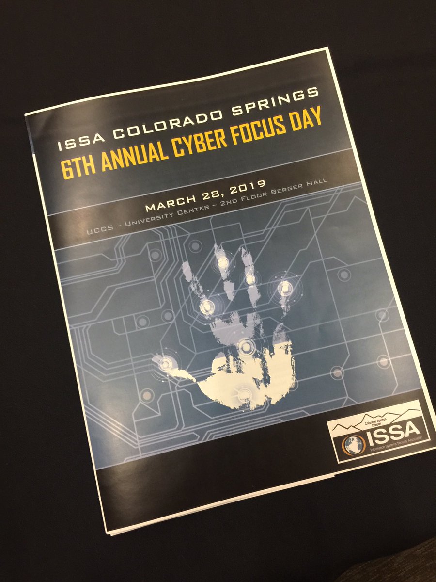 cosbdcpikespeak's tweet photo. 6th Annual Cyber Focus Day is today with the Colorado Springs Chapter of ISSA. Community partners on site @CSCEDC @NATLCyberCenter @ISC2 @ColoradoSBDC #SBDCTechSource #CyberCYA https://t.co/WLySau6uwg