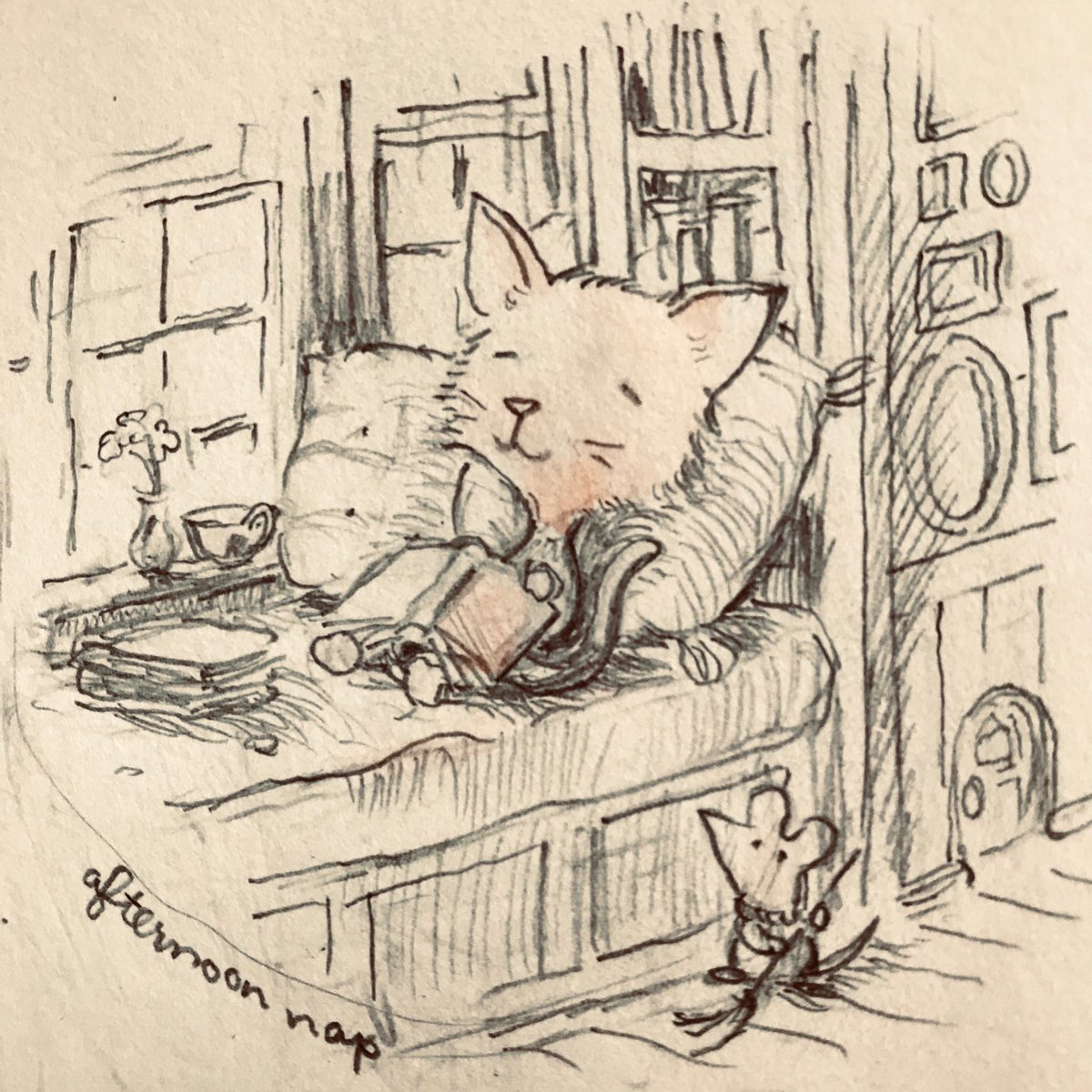 Reading time in the afternoon 😄🌷📚
#cat #cats #kitten #mouse  #cozy #reading #books #window #afternoon #drawing #sketch #cuteproducts #zazzle
zazzle.com/peabop