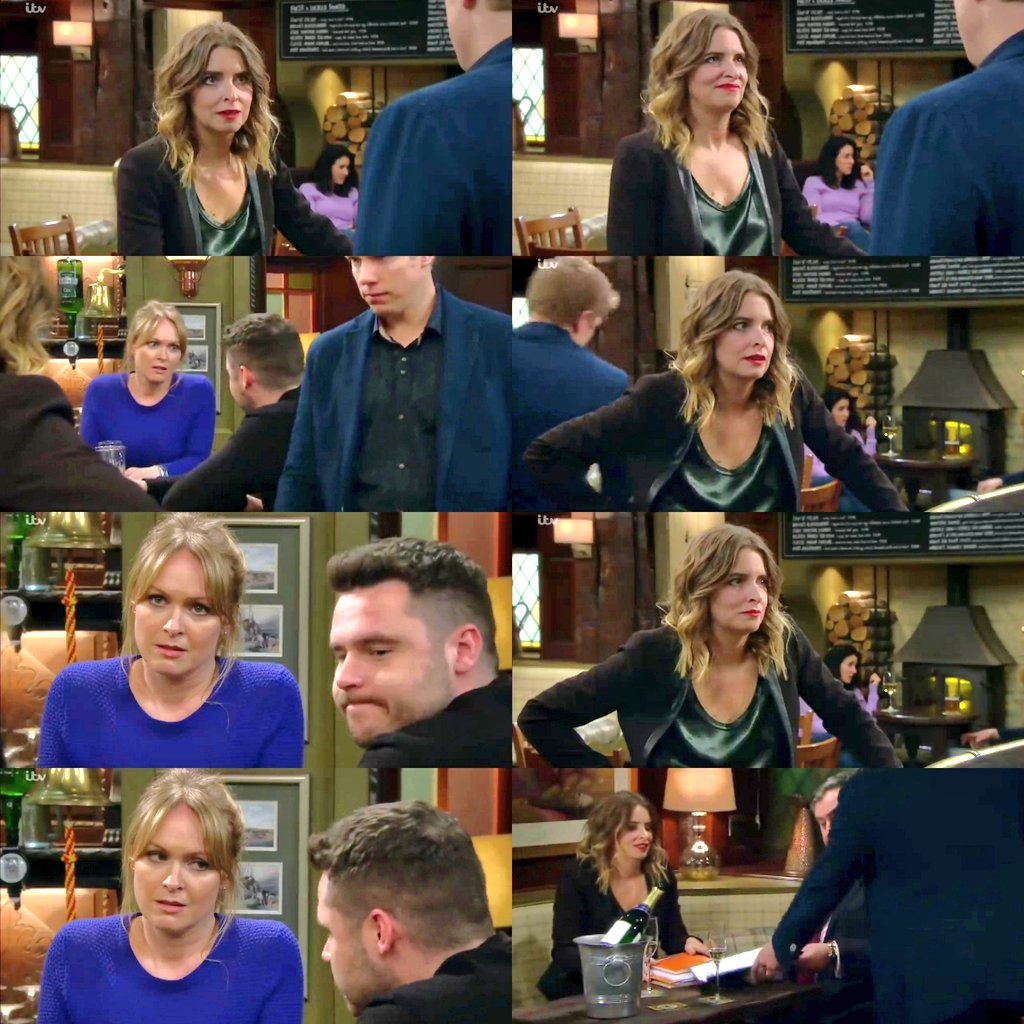 Parkiewolf's tweet photo. 27/3/19 P2 - The looks Charity &amp; Vanessa gave each other was so intense &amp; angst, especially when Charity made out she was free 😬 
Vanessa angrily storming off &amp; Charity's realising she hurt Vanessa was sad❤

#CharityDingle #VanessaWoodfield #Vanity #VanityFamily #Emmerdale https://t.co/sRzwqkItZF