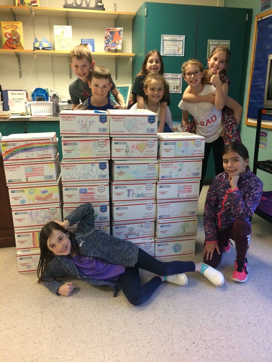PHS Rocks!! Our students supported deployed US Military heroes with 26 care packages stuffed with thoughtful, kind letters and essential goodies that they collected! #kindnessrocks ⁦@phsptamariners⁩ ⁦@Amydoty3⁩