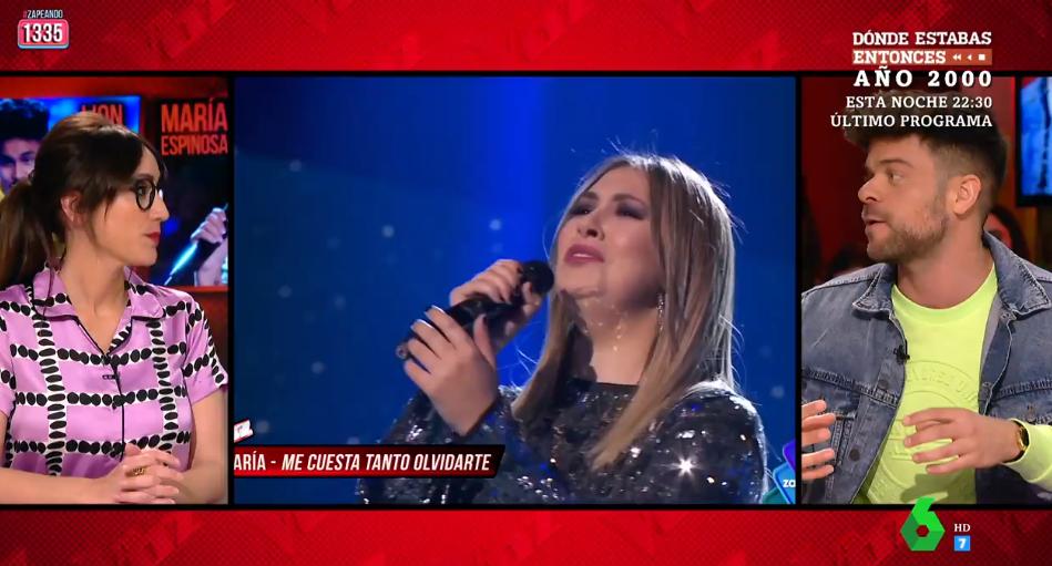 #TeamFonsi 🎤🎶 ¿Qué opina <a href="/rickymerino/">Ricky Merino</a> de que el público eligiera a <a href="/MariaELaVozA3/">María Espinosa</a> para quedarse en el equipo de <a href="/LuisFonsi/">Luis Fonsi</a>?: "Ella me pareció impresionante, con un vozarrón... Al final importa más muchas veces una canción pequeña." #zapeando1335