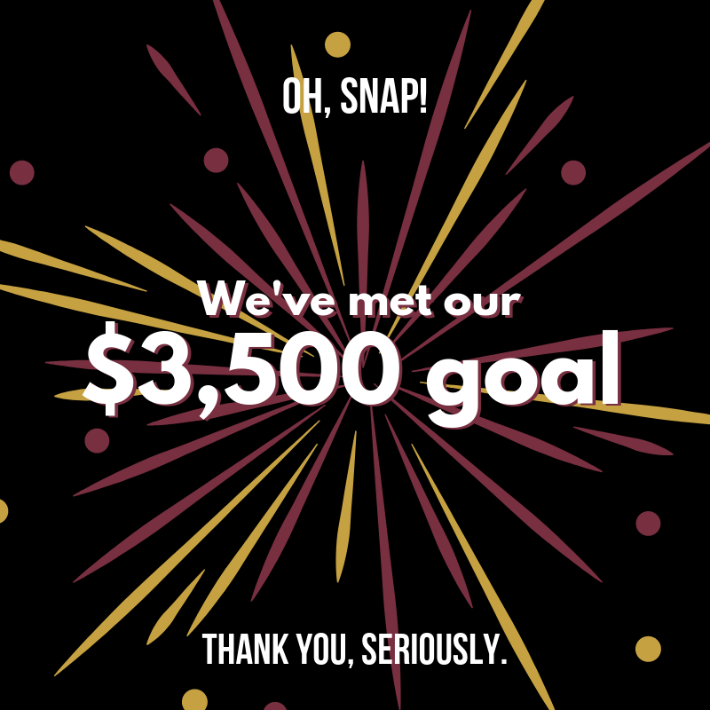 FSUHardeeCenter's tweet photo. Oh, goodness. We aren't even at the 3-hour mark and we have surpassed our financial goal of $3,500. I can't even begin to thank you. https://t.co/GJ45ZJNY1l