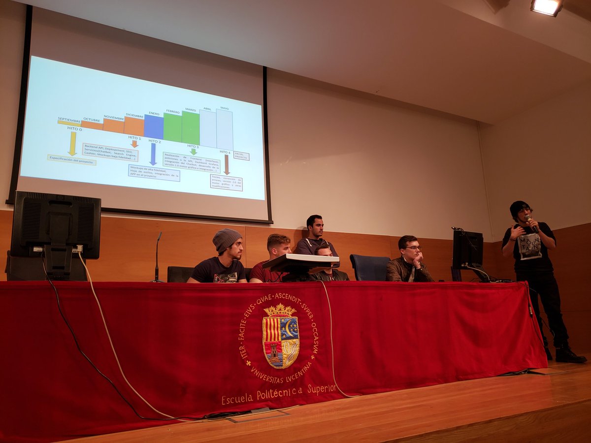 JVBerna's tweet photo. Presentacion Hito 3 @kokubapp @hellokwee @bitSMASH_ @mymealing2018 @WeelinkABP Enhorabuena chicos!!! @EPSAlicante  @UA_Universidad Alucinantes los proyectos, mas info de todos los.proyectos en Gestión de Contenidos https://t.co/vGwkvStGl4 https://t.co/H38H3uSiXx