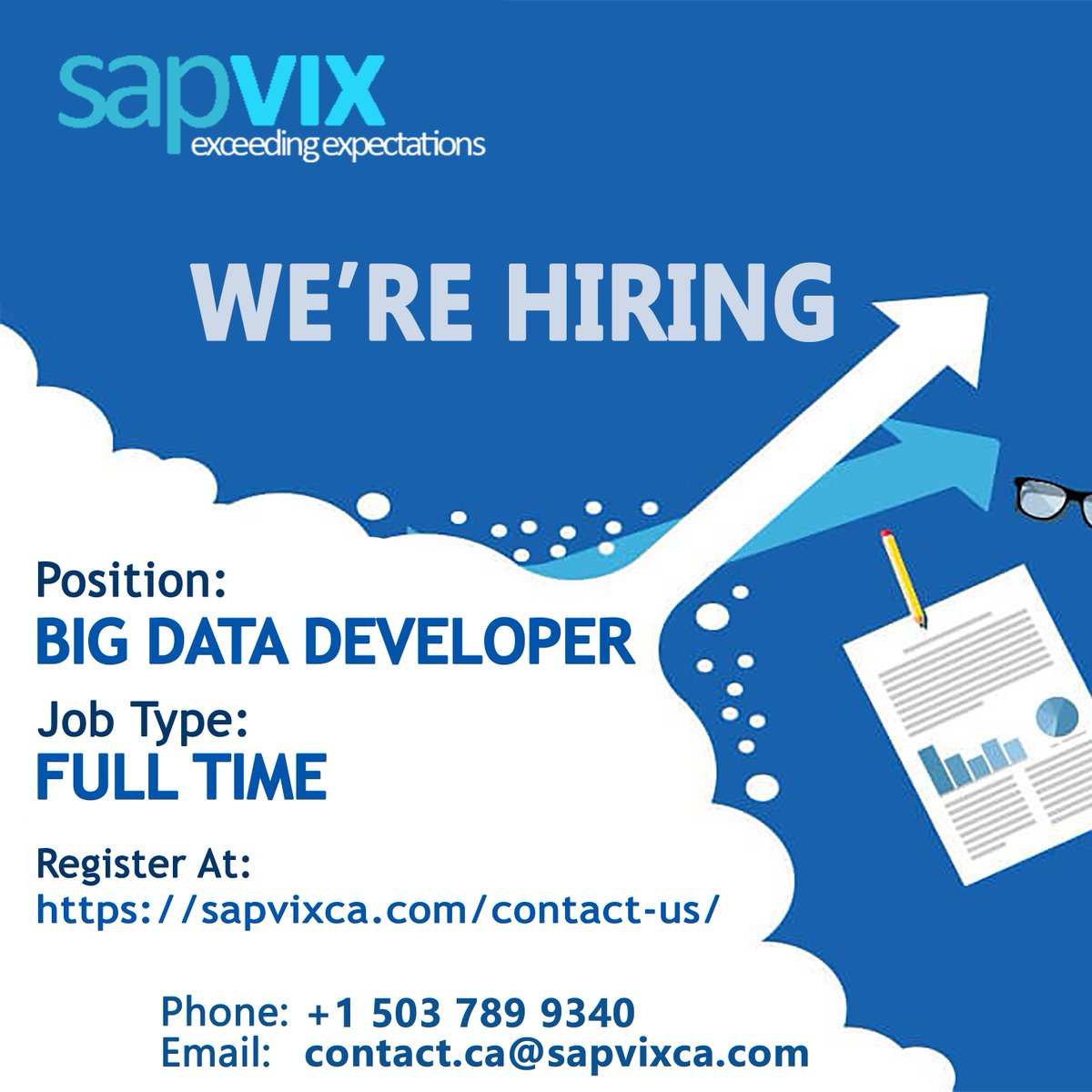sapvixca's tweet image. #SapvixcaCareers
Lets your Passion meet a Valued Career at #SapvixCA
We are Hiring Big Data Developer
Job Type: Full Time
Location: Vancouver BC / Fremont CA
#BigDataDevelopers #HiringDevelopers #bigdata #Developers
#Careers #fulltimejobs #JobsInCanada #itdevelopment