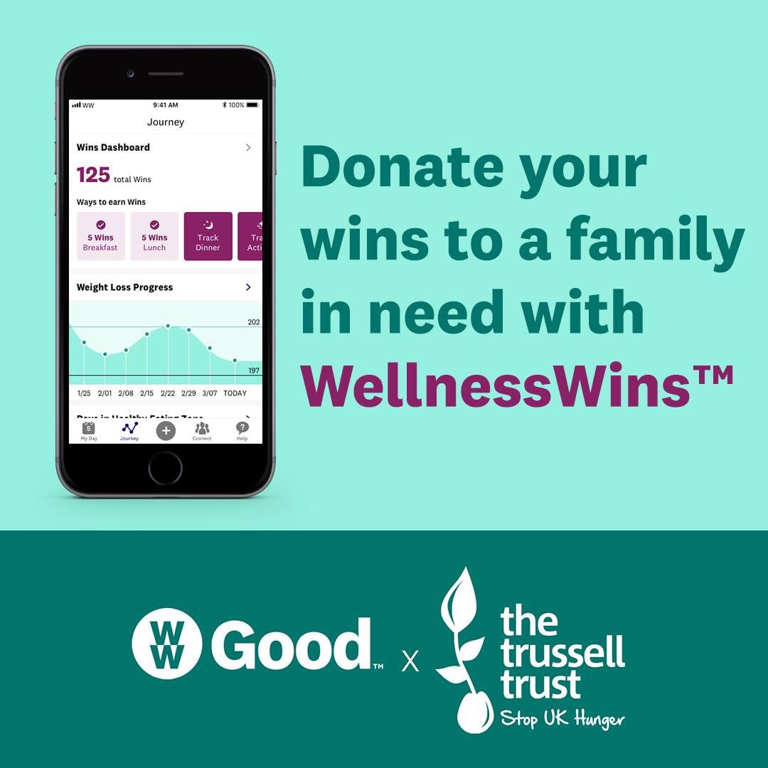 WabyDebbie's tweet photo. Big news! WW UK have now partnered with The Trussell Trust, allowing members to choose a WWGood reward on Wellness Wins from today, Thursday 28th March. Fancy finding out more about our WellnessWins reward programme?
#WWGood #wellnesswins #wellnessthatworks https://t.co/6pqhu3PHwW