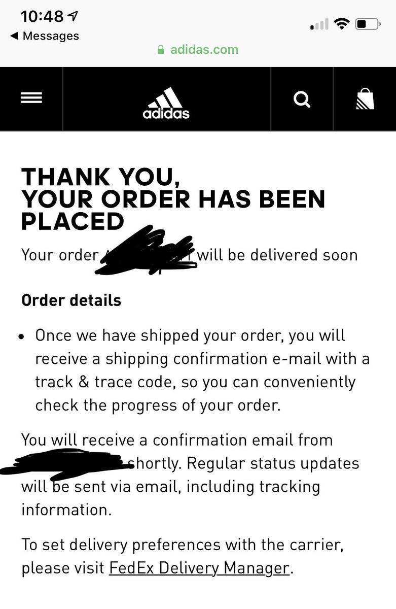 adidas us order status
