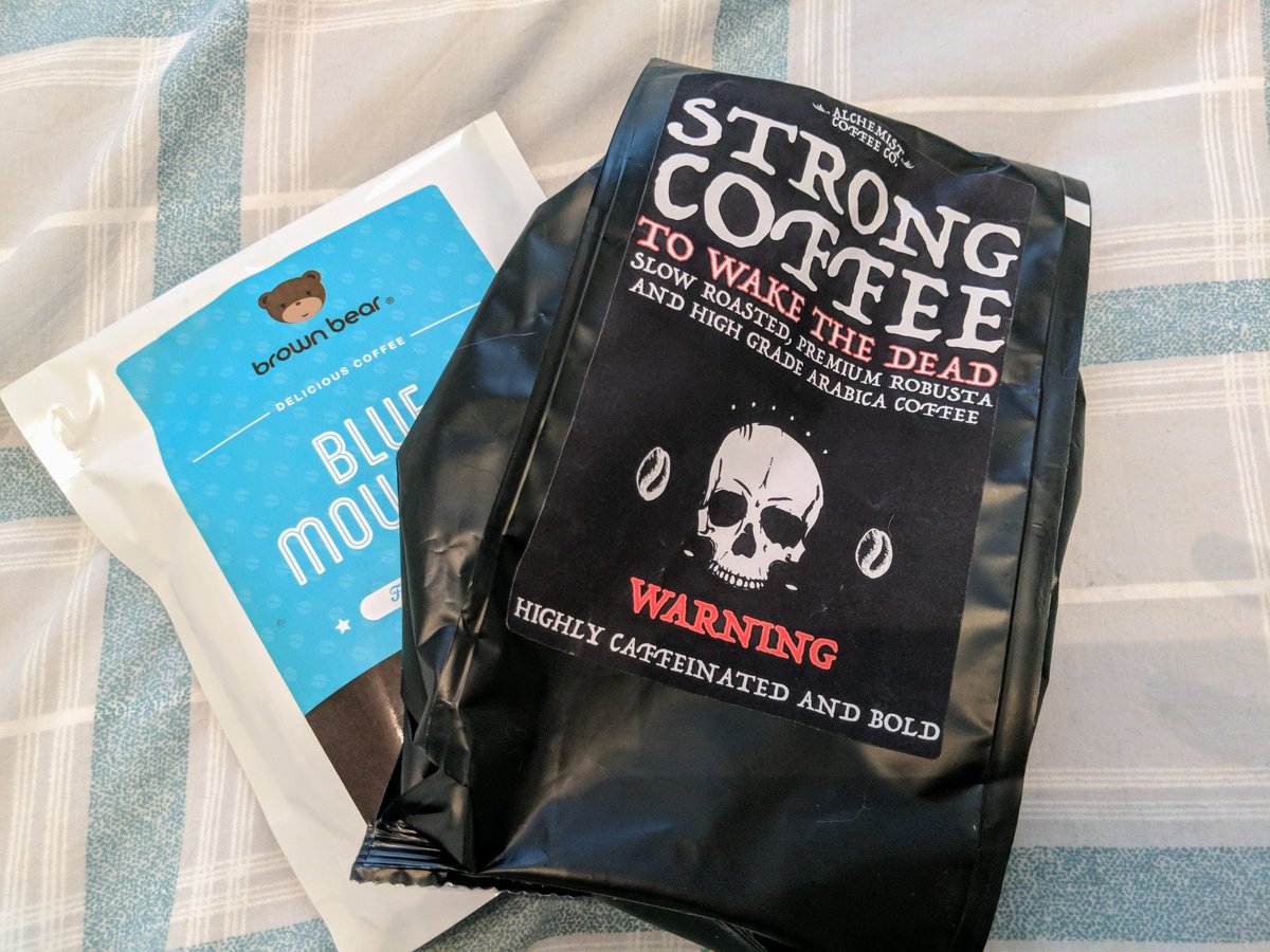 Amy_Findlay_PhD's tweet photo. This months office coffee - to get @BadgerBants and I through that 3pm science slump #sciencefuel https://t.co/mxbGb7Ydec
