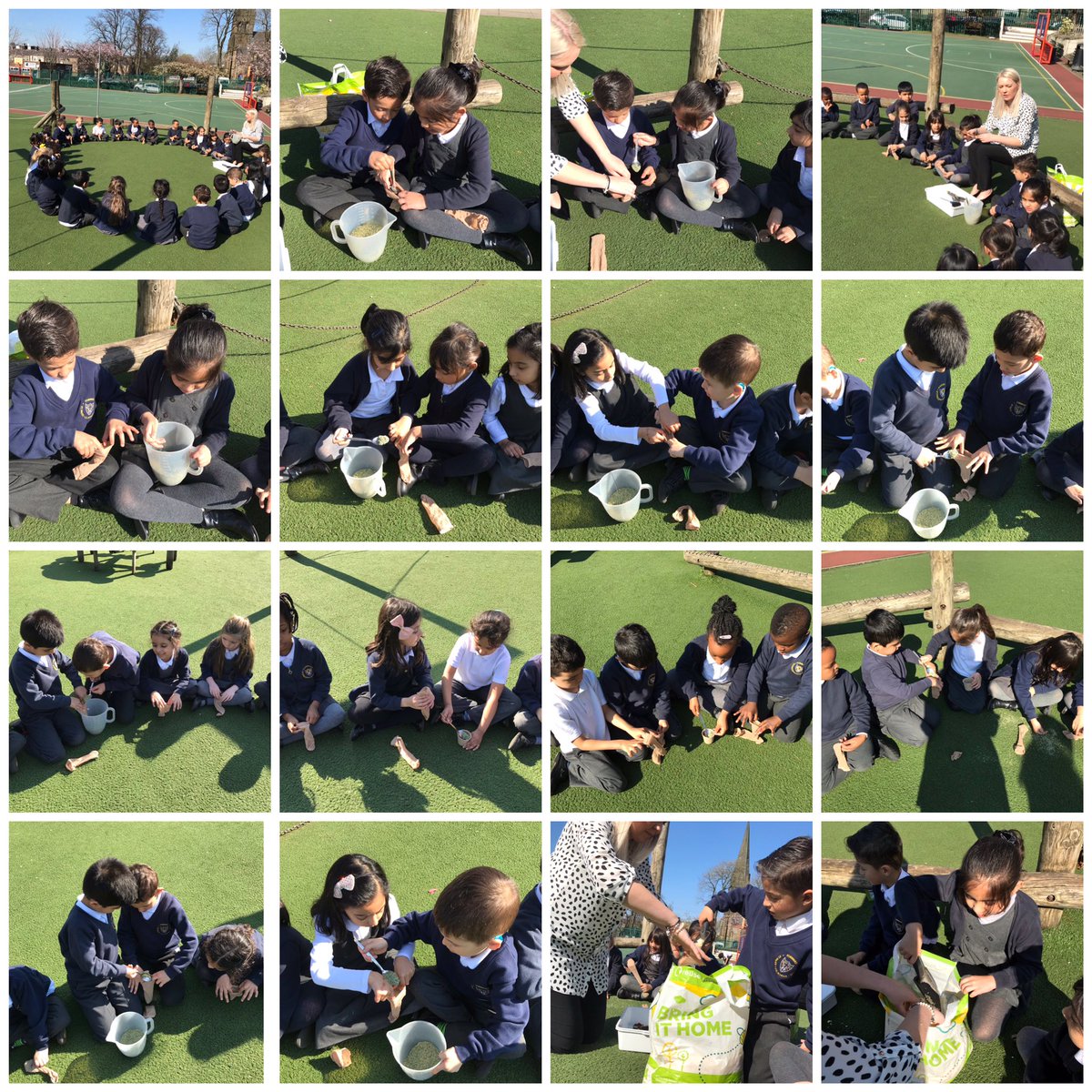 StPaulsBolton's tweet photo. In Year 1 we made the most of the sunshine this afternoon and took our science lesson outdoors. We were learning about how plants grow from seeds and we made our own grass heads. We talked about what the grass seeds would need to grow. ๐งโ๏ธ #year1lovescience #stem #plants https://t.co/B08QALFSlj