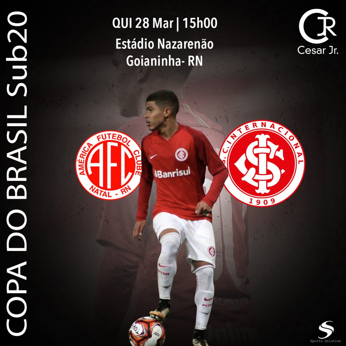SportsSolution3's tweet photo. Copa do Brasil Sub 20
América/RN x Internacional
28.03.2019 - 15:00H
Estádio Nazarenão / RN
#teamsportssolution #cesarjr #cesinha10 https://t.co/HjCYsjK5i0