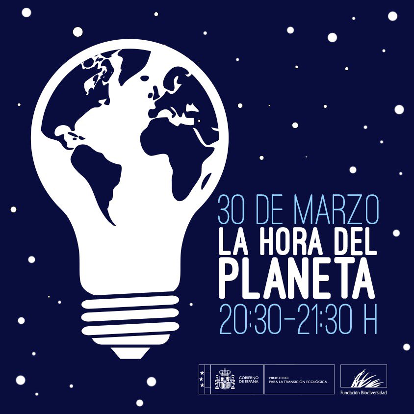 FBiodiversidad's tweet photo. Este próximo sábado súmate a la #HoraDelPlaneta 🕰🌍🌑

Entre las 20:30 y 21:30 h apaga la luz y contribuye a hacer visible la necesidad de tomar medidas urgentes frente al #CambioClimático. https://t.co/urtjdDhezu