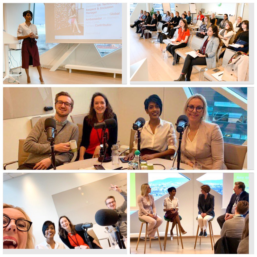 CeciliaFlatum's tweet photo. We @Deloitte have diversity, respect and inclusion is high on our agenda! Today award winning @nirushika visited the Deloitte Oslo office. Key note, debate, #DeloitteCast and training.
Diversity and inclusion in my Deloitte DNA💚
💁♀️🙋🏽♀️👳🏼♂️💁♀️��🏻♂️🧕🏼👩🏼💼
#inspirationalwomen #diversity https://t.co/PBFzmohXbG
