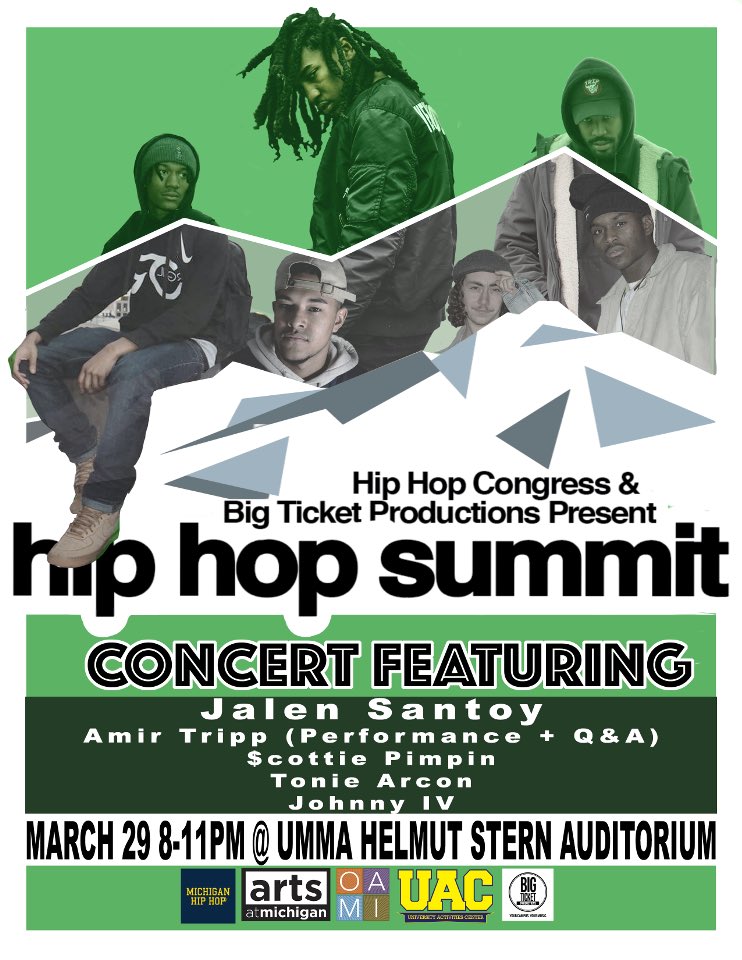 BigTicketUmich's tweet photo. Come join us for this FREE event in partnership with Hip Hop Congress TOMORROW!! https://t.co/khC0Q9rhUe