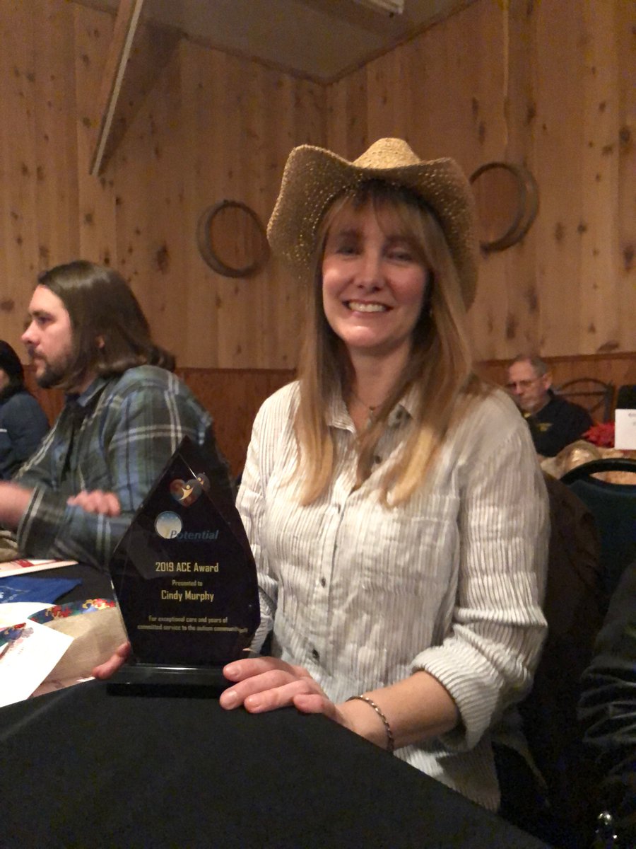 CLC4Autism's tweet photo. We had the amazing opportunity to attend Potential Inc.'s Fundraising Gala, The Hoedown Throwdown! We were honored to see our very own Cindy Murphy receive the Potential's Ace Award, to recognize and honor the inspiring and life-changing workers in the field of autism treatment. https://t.co/nmo8Jt1k5L