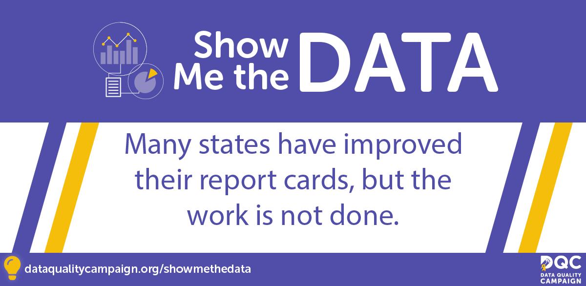 EdDataCampaign's tweet photo. Despite investments in state report cards, families and communities are still left in the dark about student and school progress. Progress is possible. Here’s how: https://t.co/73JZWvTyZu #ShowMeTheData https://t.co/hr417bvBtZ
