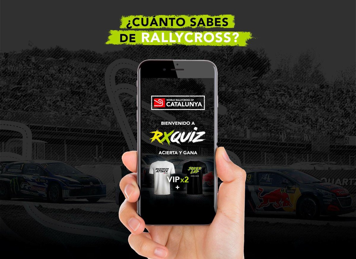 ¡Ha llegado RXquiz, el primer juego de preguntas sobre el rallycross! 

Juega aquí: rallycross.playmo.es

Si participas podrás ganar:

🇫🇷 Viaje para dos personas a LoheacRX

🏎 Experiencia Formula GT Experience 

🎟 2 pases VIP para el CatalunyaRX

🕹 Volante Logitech G29