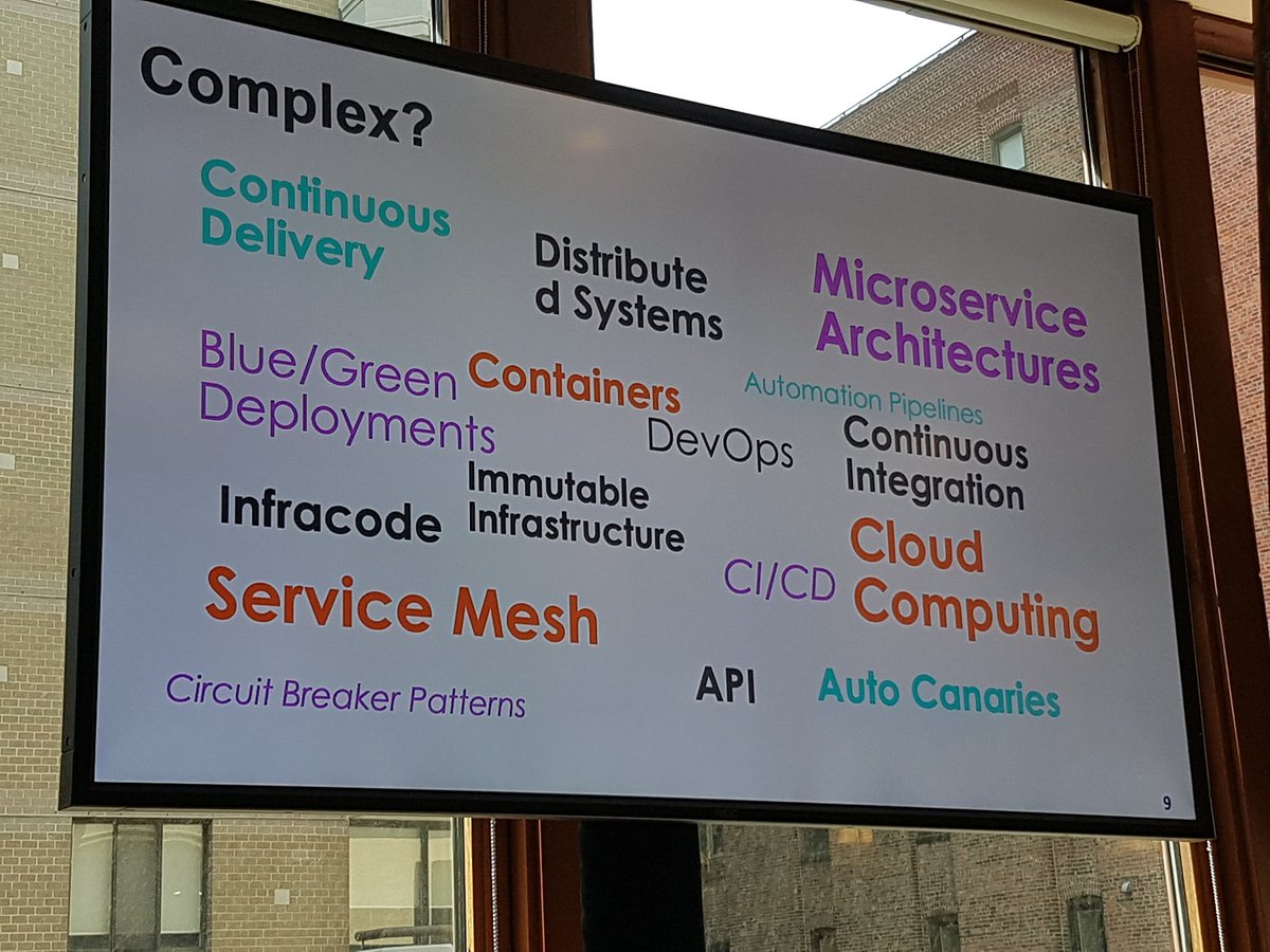 danielbryantuk's tweet photo. "Our systems have evolved beyond human ability to mentally model their behaviour. And our approaches to security have not kept up" @aaronrinehart #chaosday19 https://t.co/6VmOIWvbAz