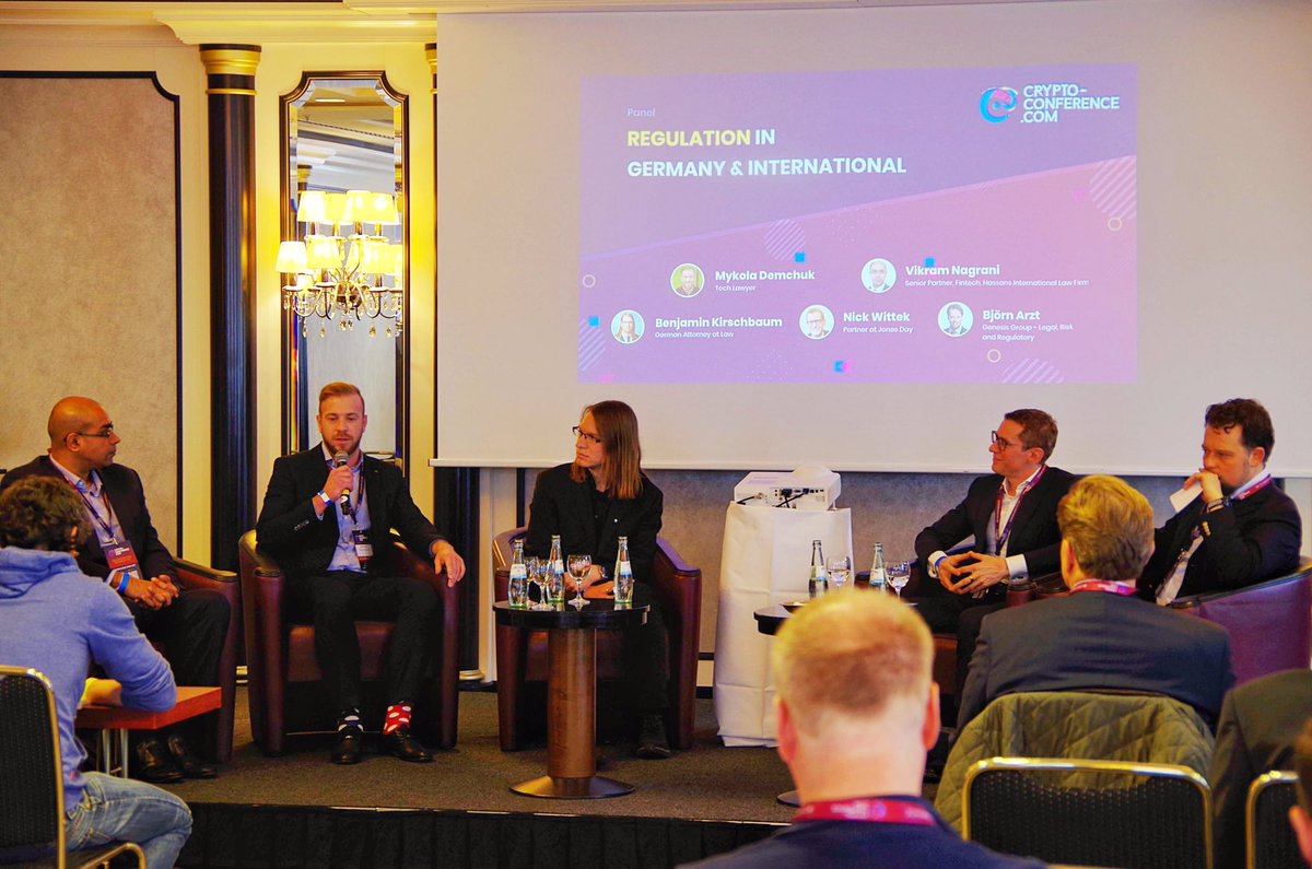 mykdem's tweet photo. Speaking about the #blockchain regulation at #C3CryptoConference in Berlin, Germany 🇩🇪 https://t.co/rFXBg8zcO8