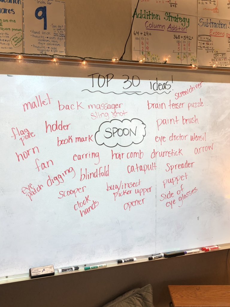 2nd graders tried the #destroytheboxchallenge today!! Working together to see if we could find different ways to use a simple plastic spoon! @mrdearybury <a href="/sredwards23/">Shannon Edwards</a> <a href="/HRErockets/">Hoosier Road Elem</a>