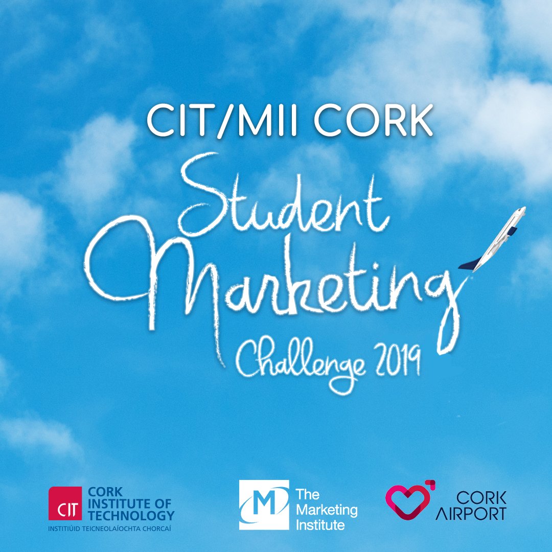 miicork's tweet photo. The @CIT_ie/@MIICork Student Marketing Challenge is back! Students are working with @CorkAirport and competing to win a €2,500 bursary and a three month paid internship. Register to attend and support the next generation of marketeers: https://t.co/krBVURBWVw https://t.co/eS0YJEERcY