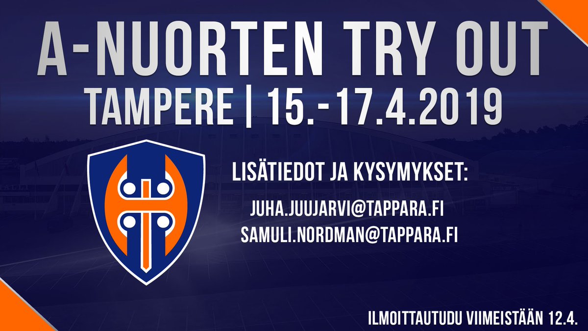 tapparanuoret's tweet photo. Tappara järjestää try out -tapahtuman tulevan kauden A-nuorten joukkueeseen Tampereella 15.-17.4‼️

Lue lisää➡️ https://t.co/xV7qAj7kWN

#Tappara #Tampere #Tapparanuoret #nuortensmliiga https://t.co/oLpIg4jiTF