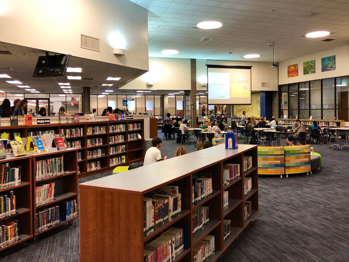 KellerISD's tweet photo. No trip to @KHSIndianNation is complete without a visit to the KHS Library! Keep up with our visit on https://t.co/qja8aD8qbi. #KHStrending #KellerALLIN #KellerPride https://t.co/At9AJPhECG