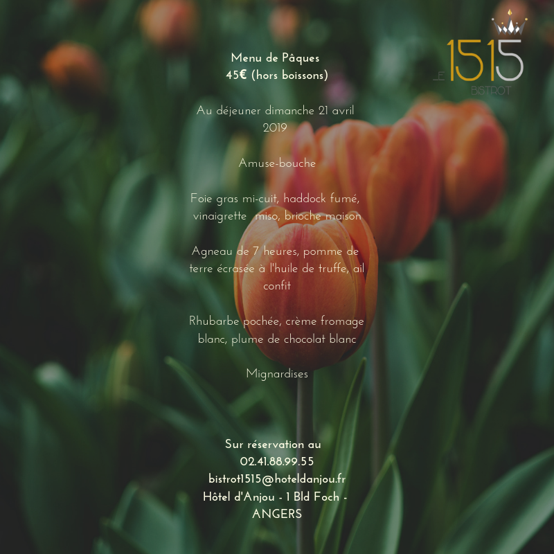 Menu de Pâques tout juste sorti de sa coquille... A découvrir maintenant ! sur réservation. Déjeuner Dimanche 21 avril.