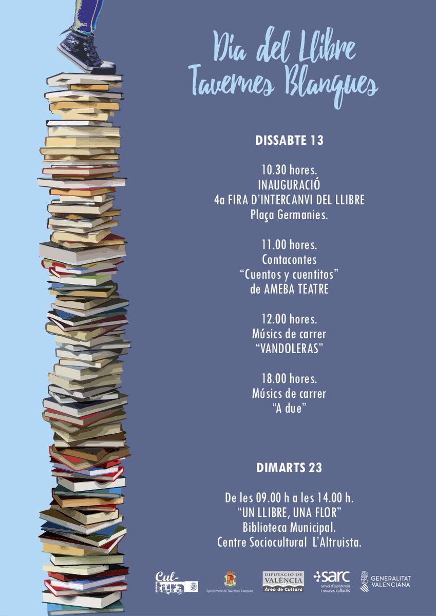 DIA DEL LLIBRE 📚

Consulta i descarrega tota la programació al nostre web 👇
tavernesblanques.es/va/event/dia-d…