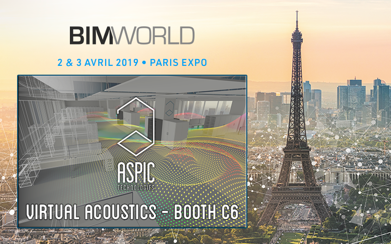 AspicTech's tweet photo. Meet us @bim_world next week, booth C6. We will demo our #VirtualAcoustics solutions, and how to hear your BIM project. https://t.co/mBZJWJdogG