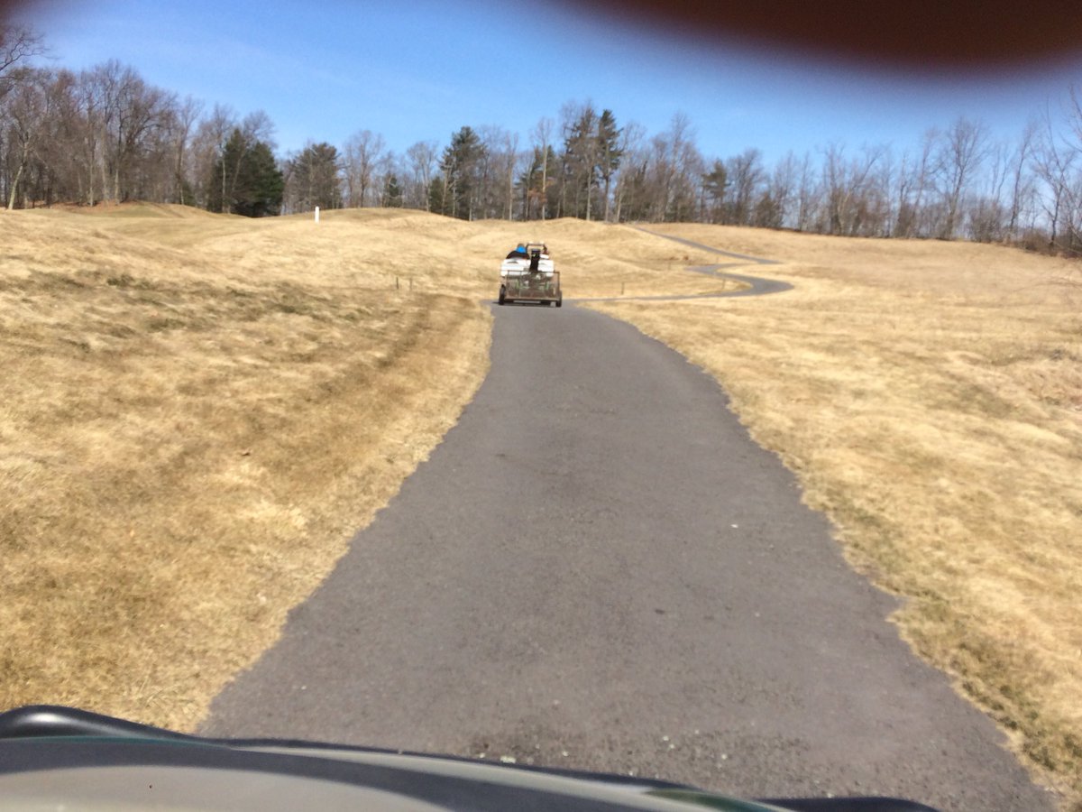 GreensHgc's tweet photo. We’re back!  Greens getting first mowing of the year. https://t.co/SqHnA2s9zD
