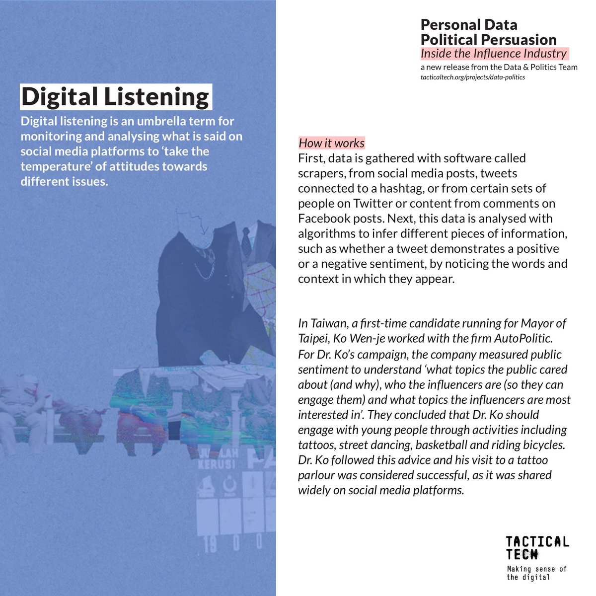 Info_Activism's tweet photo. What you say on social media is valuable information for politicians. Chapter 7 of our new guide on #datadrivencampaigning is about Digital Listening. Read the full guide at https://t.co/khv68K6FbE #electiondata #howitworks https://t.co/wOTWu0F0re