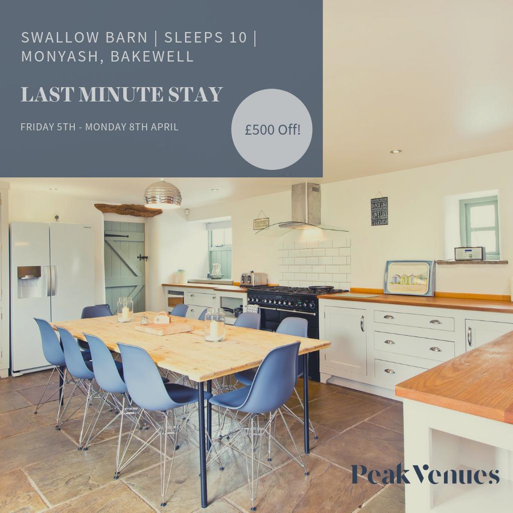 PeakVenues's tweet photo. 🌟 LAST MINUTE WEEKEND STAY 🌟 
Due to a cancellation we have an amazing venue available from 5th April for a weekend stay with a whopping £500 off! An extremely rare find! (Offer is for 10 guests)
#peakvenues #lovepeakstay #peakdistrict #uniquedistrict #lastminute #minibreak https://t.co/iMegwiaUzg