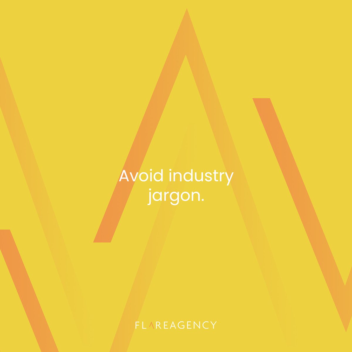 Pro-tip of the week! 🔥Avoid #industryjargon. #contentmarketing #Tips #content #marketing #thursdaythoughts #FlareAgency