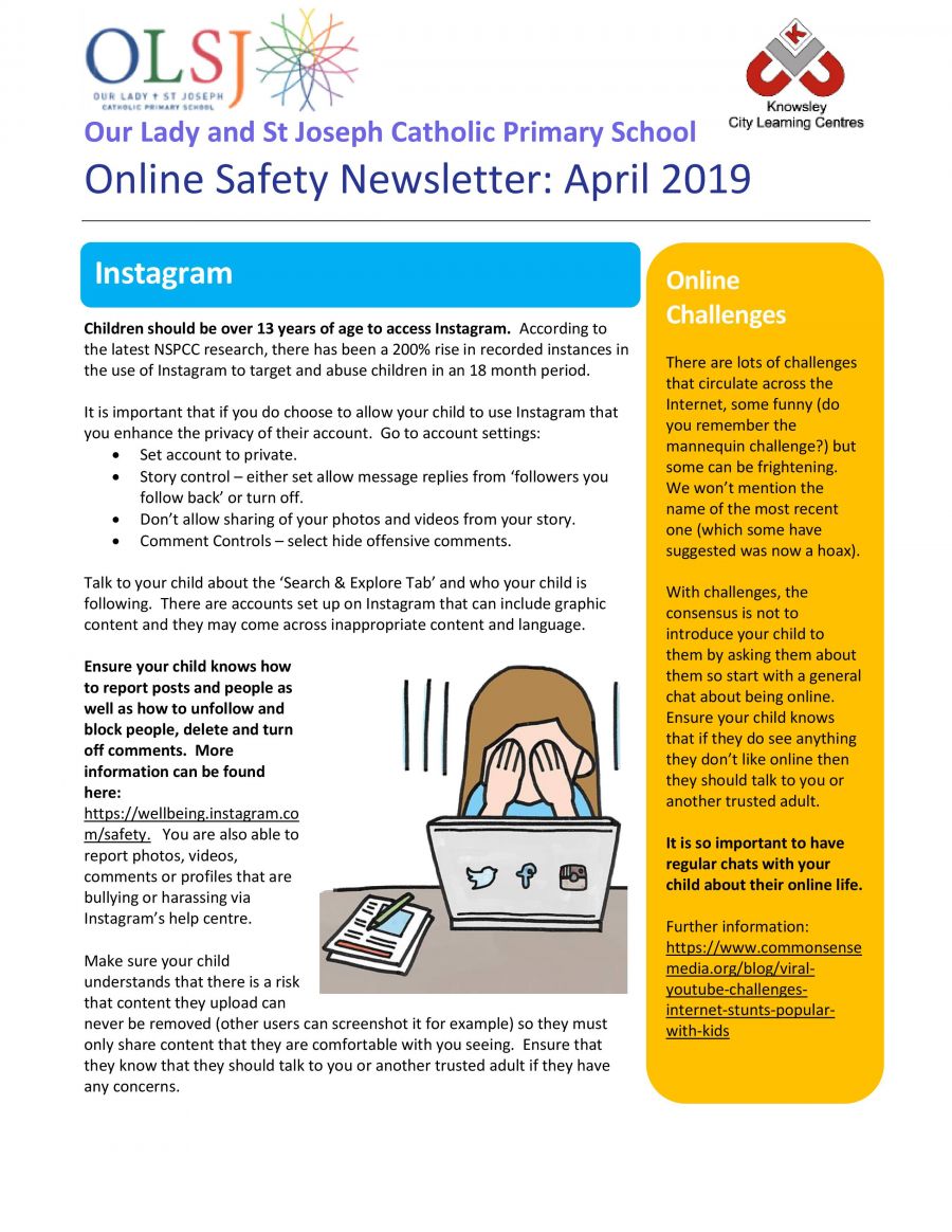 Online Safety Newsletter - April 2019  - bit.ly/2UnUlZ3