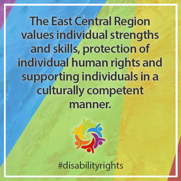 MHDS_ECR's tweet photo. The East Central Region values individual strengths and skills, protection of human rights and supporting individuals in a culturally competent manner. #DisabilityRights #DDAwarenessMonth #Iowa https://t.co/TeJnjDAAaD