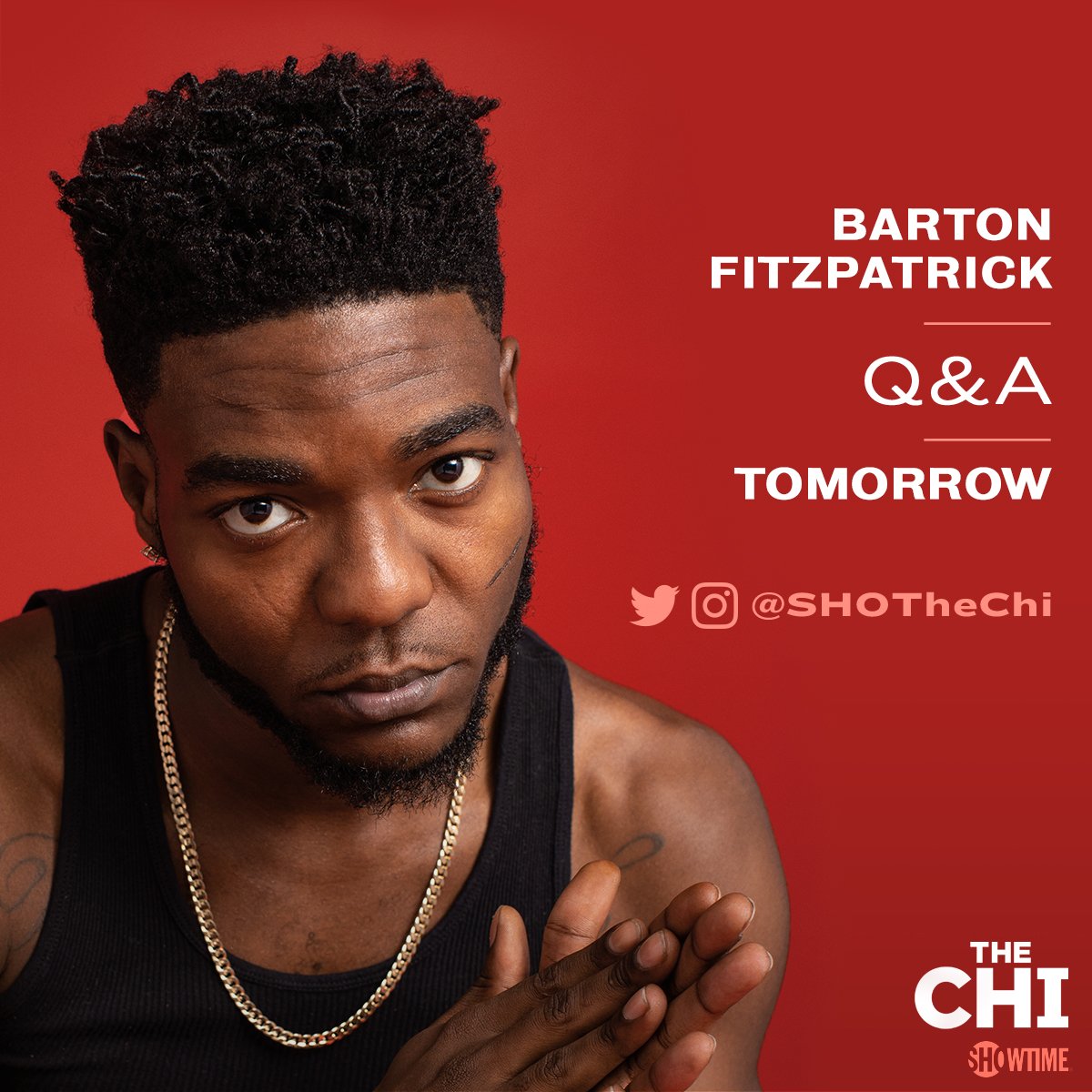 SHOTheChi's tweet image. We're kickin' it with @act_like_bart tomorrow! 🙌Send your questions for him using #AskBart. #TheChi #Showtime
