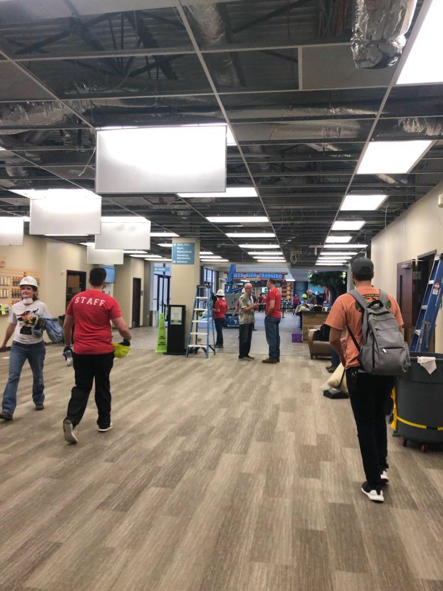 CottonwoodCSM's tweet photo. Crazy week at Cottonwood! The hail storm hit us hard on Sunday night and flooded a lot of the church. Sometimes circumstances are not ideal but they are opportunities to rally together and grow stronger. Thankful for all the help and support! https://t.co/vIQKVAf6wA