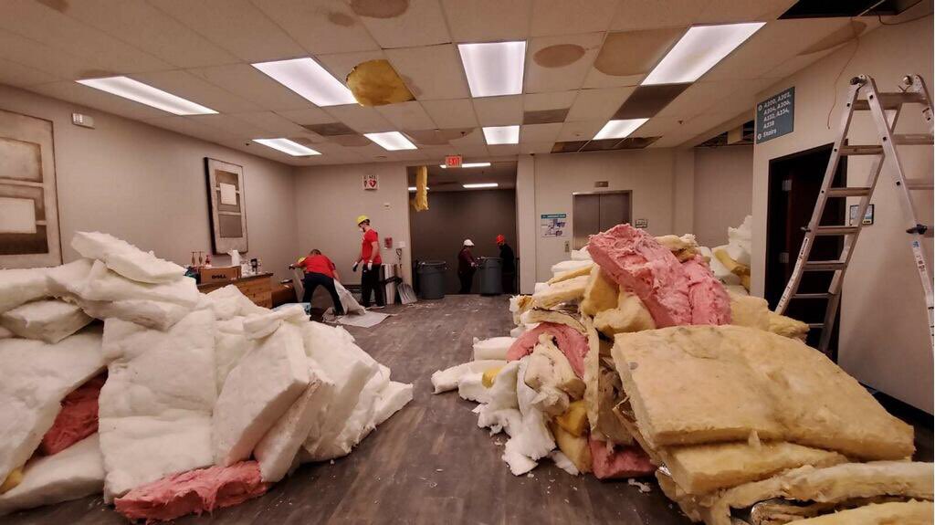 CottonwoodCSM's tweet photo. Crazy week at Cottonwood! The hail storm hit us hard on Sunday night and flooded a lot of the church. Sometimes circumstances are not ideal but they are opportunities to rally together and grow stronger. Thankful for all the help and support! https://t.co/vIQKVAf6wA