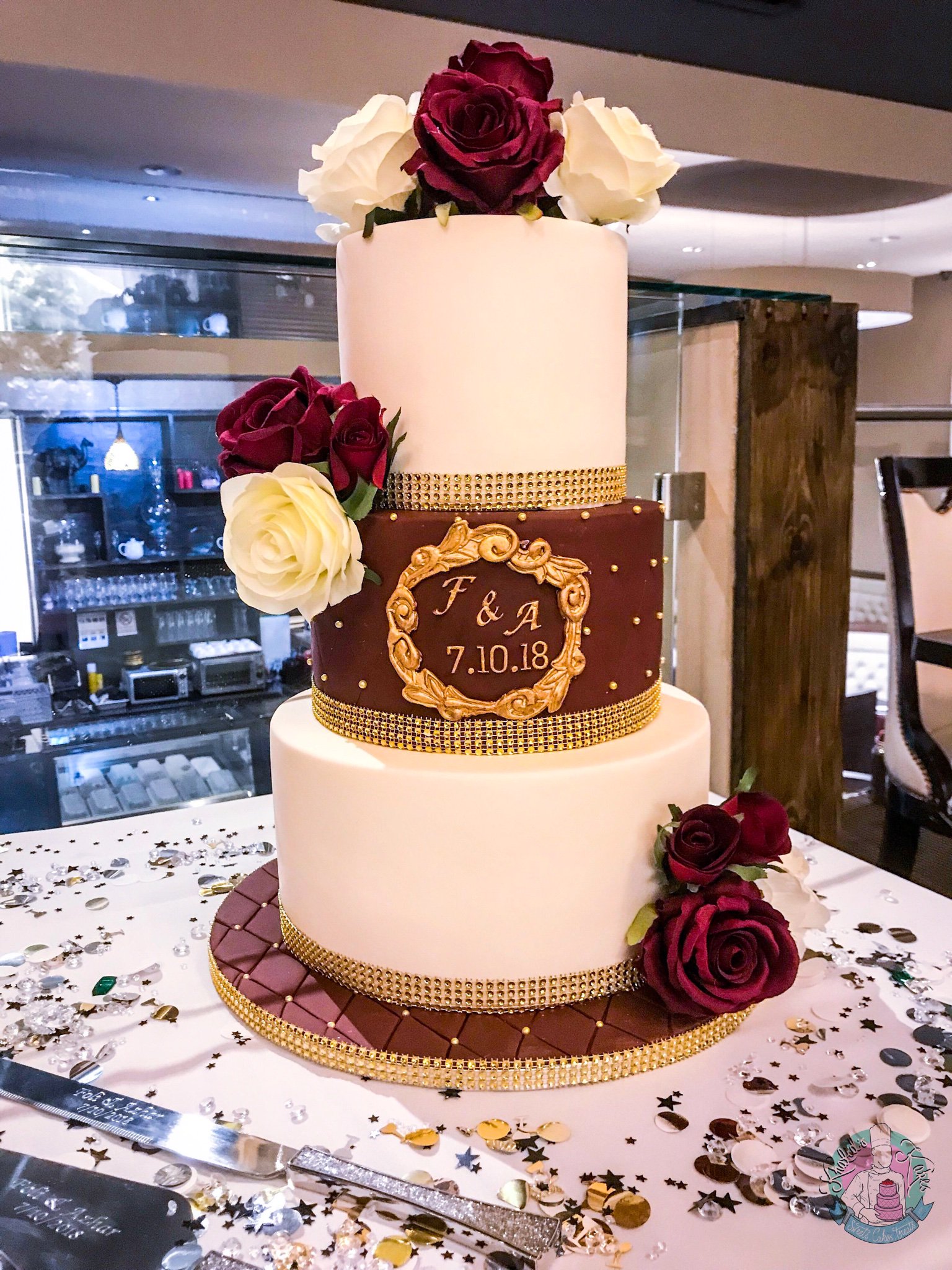 Burgundy and gold wedding cake 60 photos Astyledwedding com