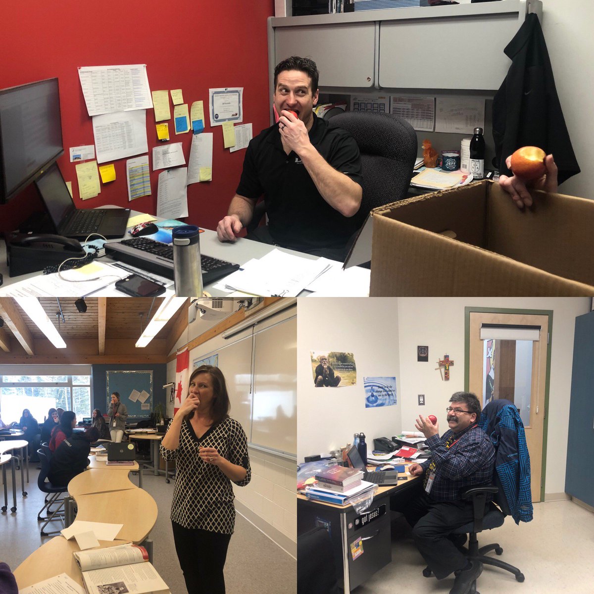 TheNWHU's tweet photo. Students and educators across the region are taking the #GreatBigCrunch to celebrate and promote healthy eating today! 

Thanks to the staff and students at St. Thomas Aquinas school for participating and the #NFVP for supplying the apples! @sta.alumni  https://t.co/qccH7Q4VXS https://t.co/wlqeyrxPmb