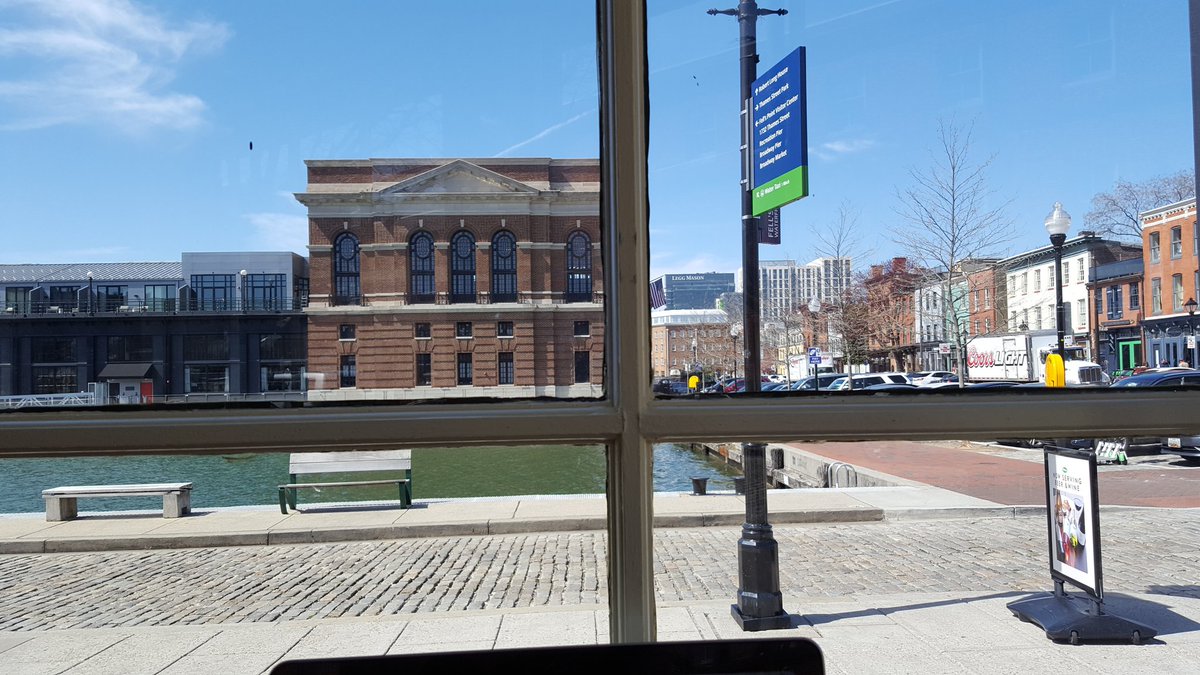 Gorgeous view of Fell's Point at <a href="/PitangoBakeCafe/">Pitango Bakery+Cafe</a> for the remote office today!