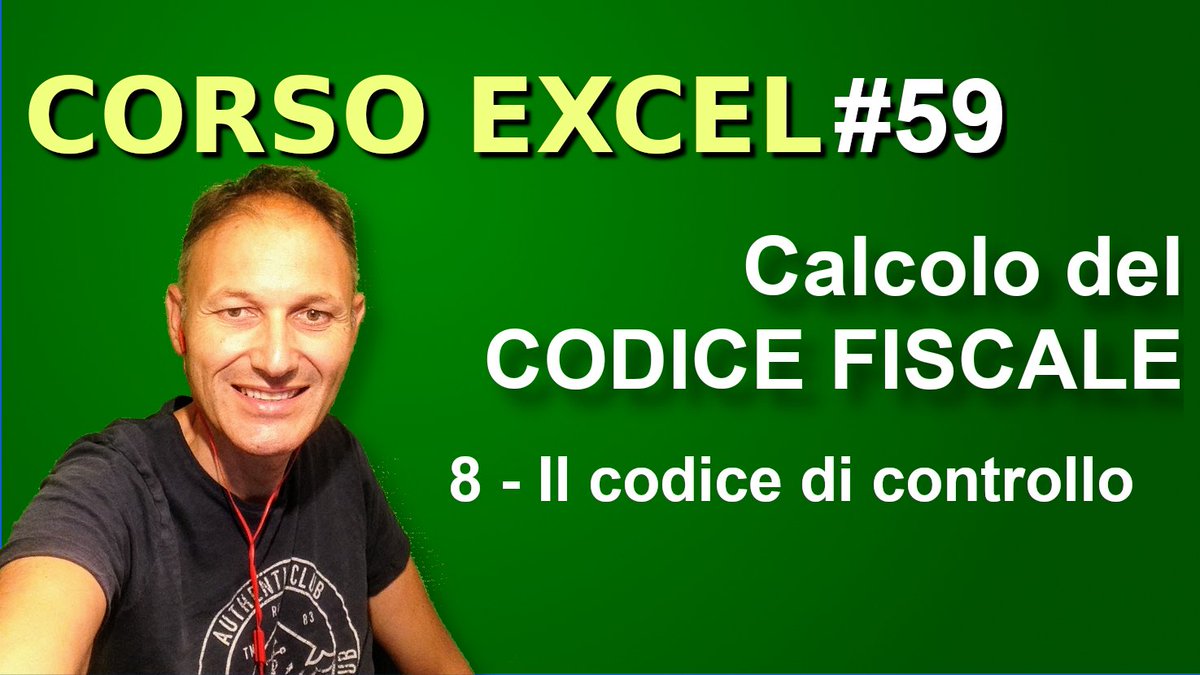 CastellettiDa's tweet image. ▶ youtu.be/Oc8kaK-Ob-g
Vediamo come ottenere l&apos;ultimo carattere del codice fiscale ovvero il codice di controllo - prima parte - 

#CorsoExcel #AssMaggiolina con #DanieleCastelletti