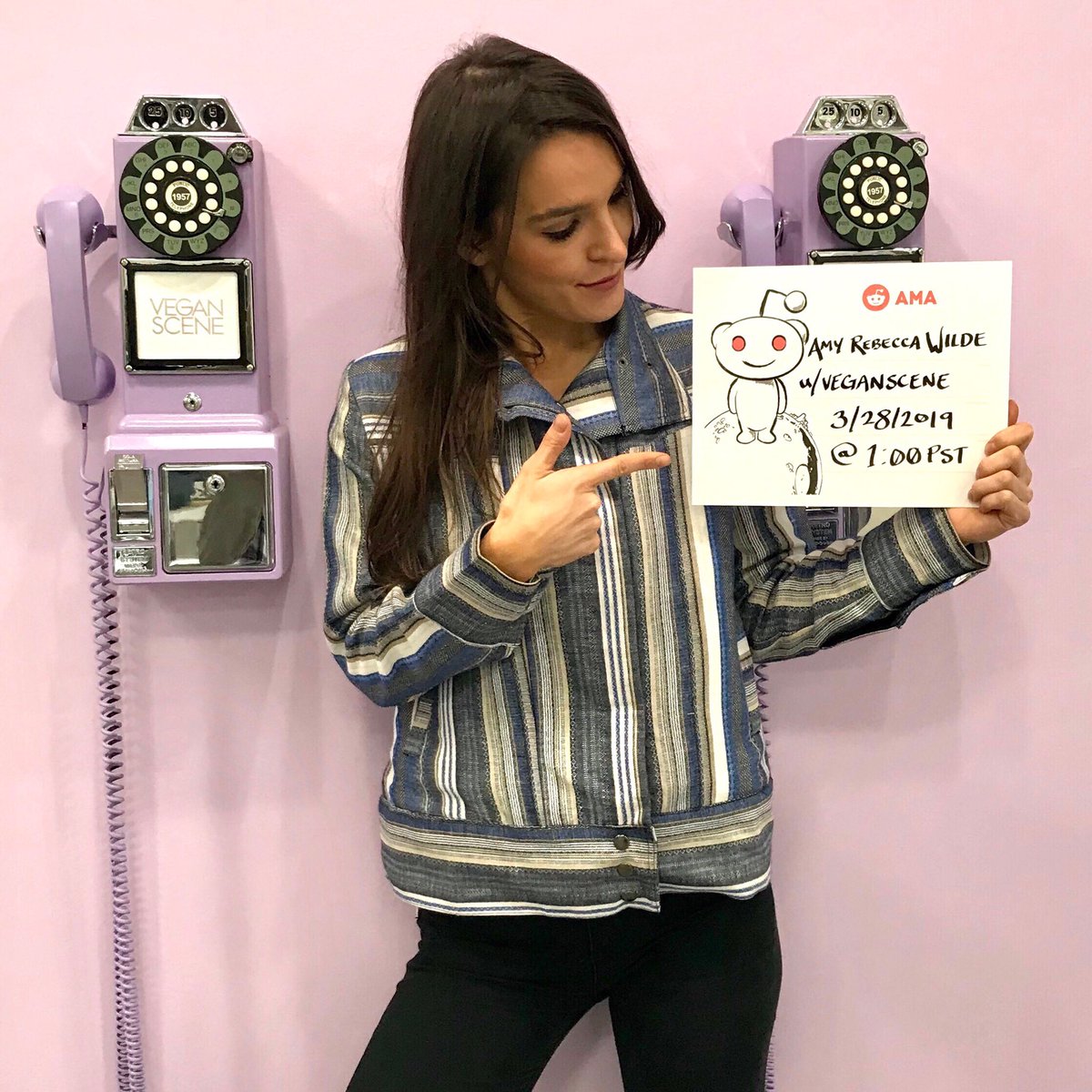 VeganScene's tweet photo. Our founder @amyrebeccawilde will be on @reddit answering all of your questions today at 1pm PST! 
She’s been a vegan for 16 years, and has dedicated her life to advancing animal rights, worker’s rights, and fighting climate change through vegan fashion. #VeganScene https://t.co/MGjMkCYoI7