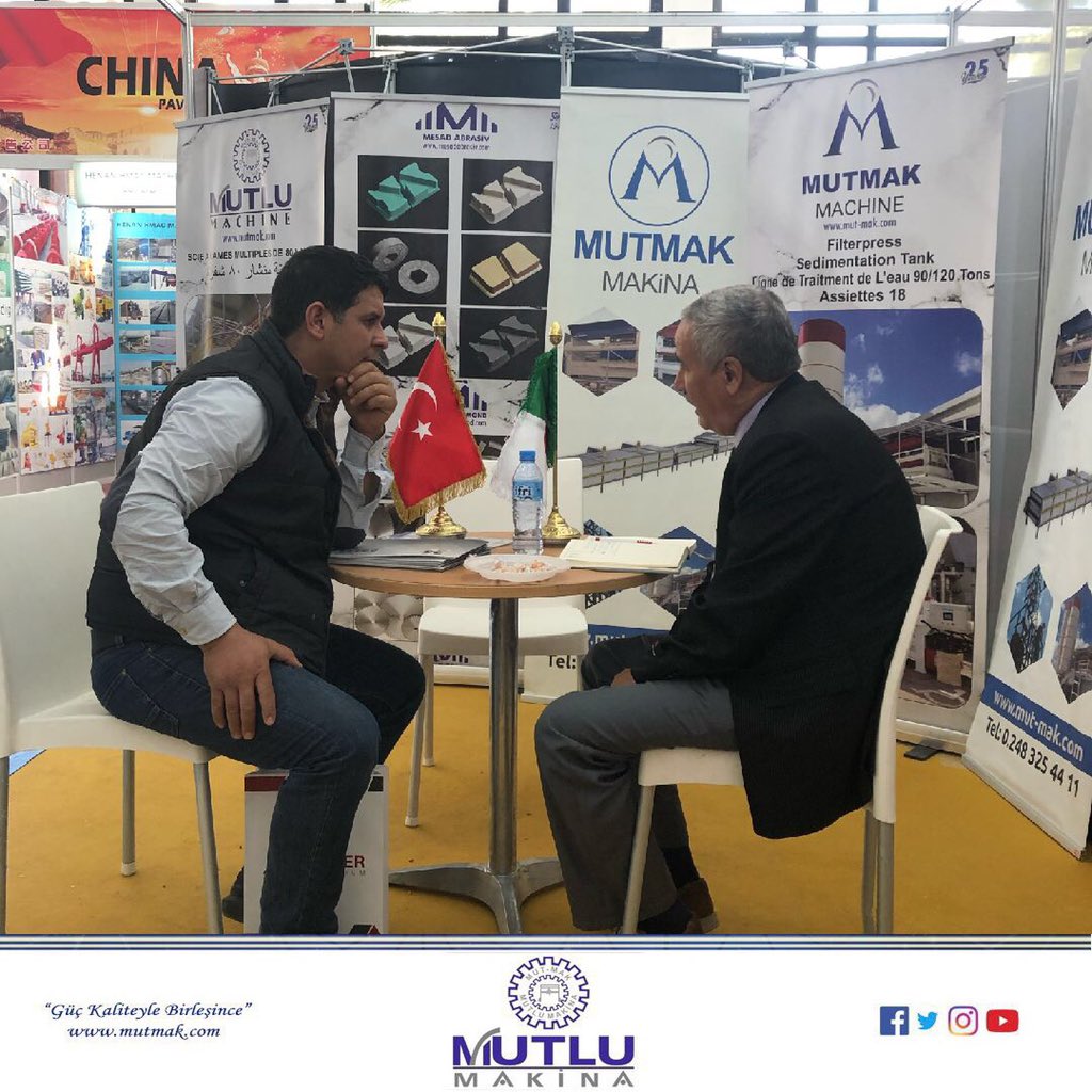 MutluMakina's tweet photo. 22.Cezayir Batimatec Fuarı’nın sonuna gelmiş bulunmaktayız. Bizi ziyaret eden tüm misafirlerimize teşekkür ederiz. 

Notre foire set deja finis, on est remerci tous nos cheres visiteurs.

#batimatec #algeria #turkey #mutlumakina #mutlumachine #marbre #marble #mermer #machine https://t.co/i9h0EuR4MT