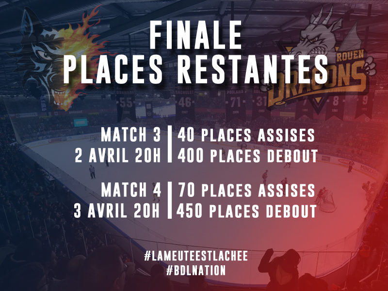 bruleursdeloups's tweet photo. ⚠️⚠️⚠️ #FINALE
 
Attention ! Il ne reste plus que quelques places assises pour les matchs 3 et 4 de la finale ! Rendez-vous vite en boutique, ou sur la billetterie en ligne ▶️ https://t.co/RdgQueLynM 

#LAMEUTEESTLACHEE
#FINALEPLAYOFFS https://t.co/PeQExYbXiJ
